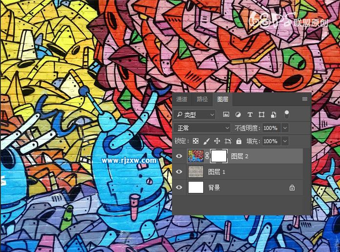 PS設(shè)計人物照片涂鴉墻效果