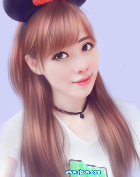 PS結(jié)合SAI把美女轉(zhuǎn)仿手繪效果