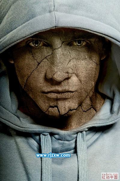 PS給人臉加上裂紋肌膚效果