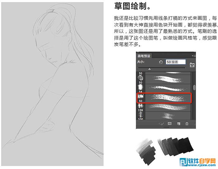 手繪神采飛揚的PS時尚美女