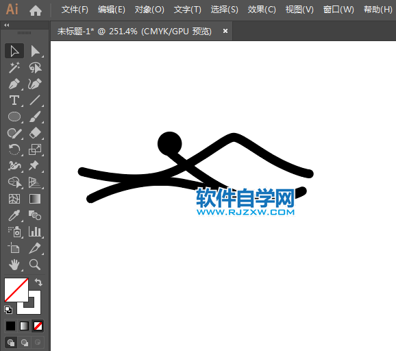 ai制作游泳標識的方法與步驟