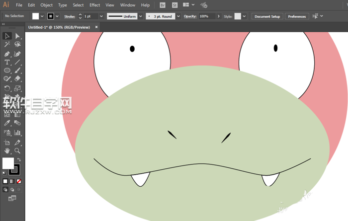 ai怎么畫呆呆獸的角色