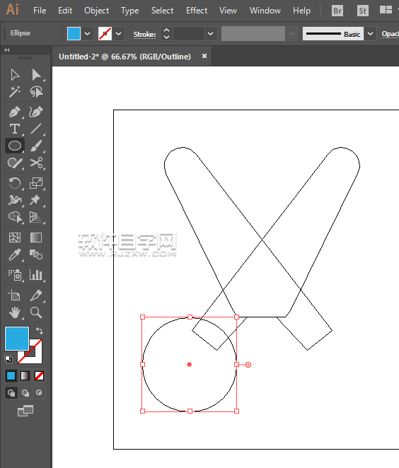 ai怎么畫剪刀簡筆畫