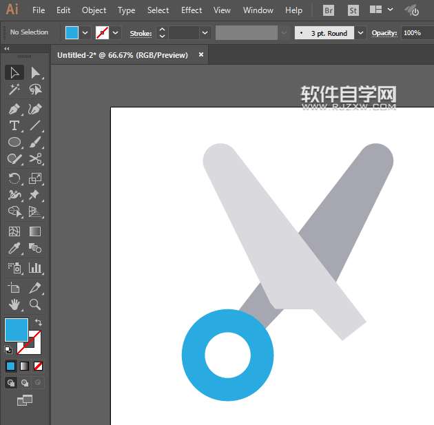 ai怎么畫剪刀簡筆畫