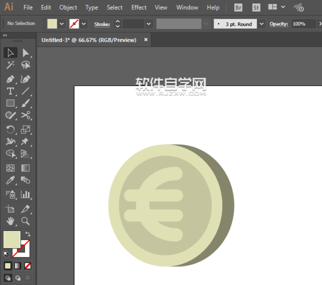 ai怎么畫歐元標識？