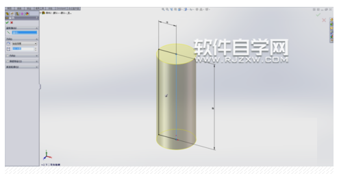 solidworks旋轉(zhuǎn)畫一個(gè)圓柱的方法