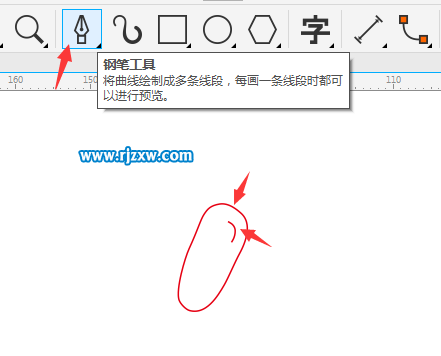 游泳器材簡筆畫怎么用CDR畫出來