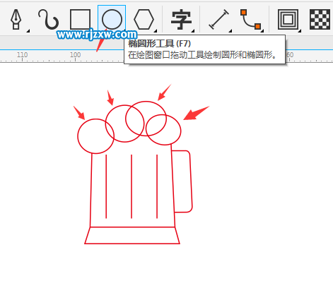 簡筆畫啤酒杯怎么用CDR畫出來