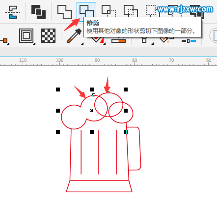 簡筆畫啤酒杯怎么用CDR畫出來