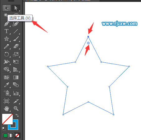 ai怎么給五角形單獨圓角的方法