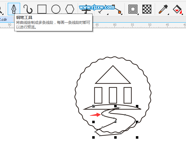 CDRX8設計山水標志的方法