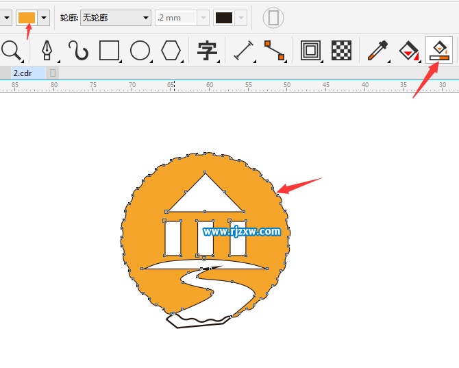 CDRX8設計山水標志的方法