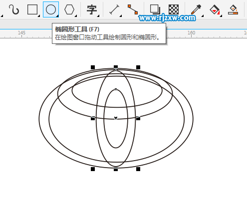 CDRX8制作豐田汽車標志的方法