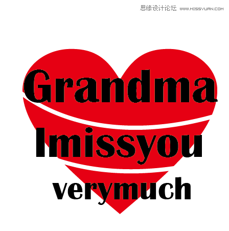 ai文字封套扭曲 制作心形英文字體