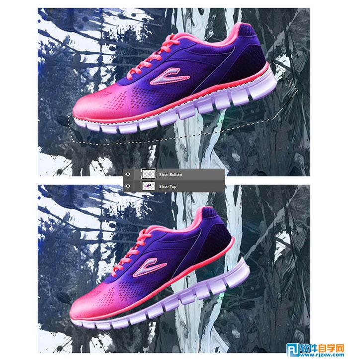photoshop噴濺效果的運動鞋