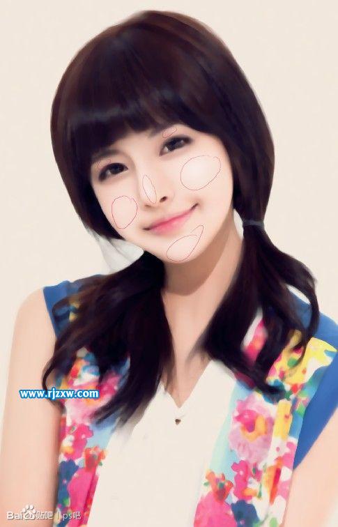 PS把美女照轉為仿手繪效果圖