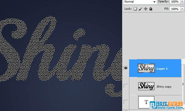 PS制作絢麗霓虹燈效果的打散文字