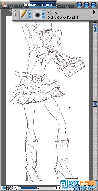 教你用Painter手繪粉筆畫風格時裝圖