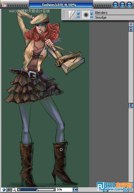 教你用Painter手繪粉筆畫風格時裝圖