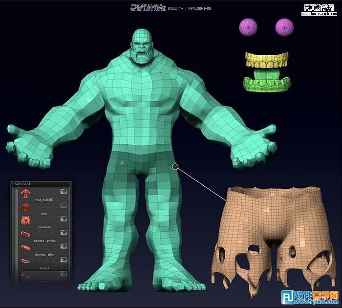 教你用3dsmax打造紅巨人浩克講解