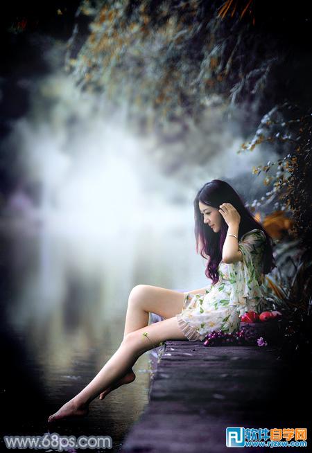 怎么用Photoshop把人物圖片調(diào)出古典青藍色