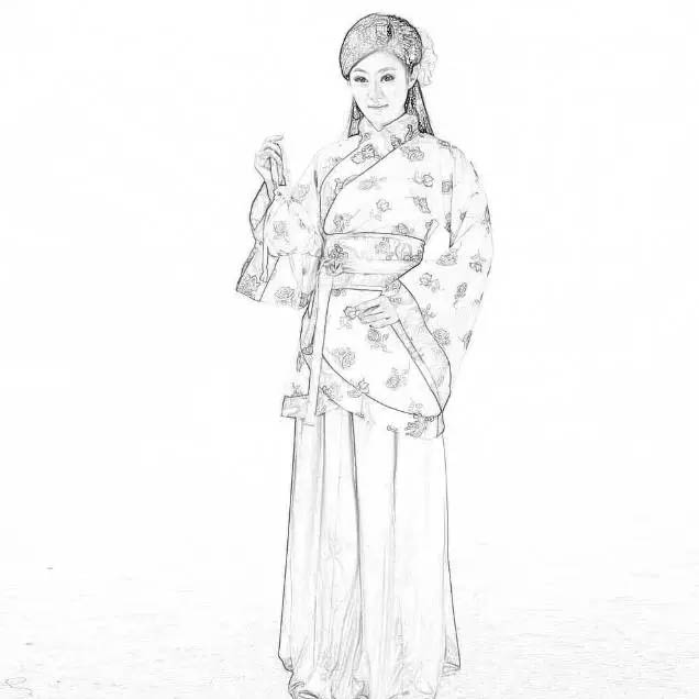 PS把古裝美女圖片轉為細膩的工筆畫