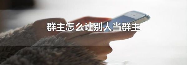 群主怎么讓別人當群主